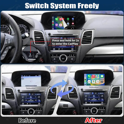 Wireless Apple CarPlay Android Auto For Acura MDX RDX TLX ILX RLX Honda Odyssey 2013-2019 Dual-Screen Models CarPlay Retrofit Module