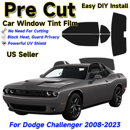 Precut Window Tint Kit for Dodge Challenger (2008–2023) | UV Block & Privacy Film