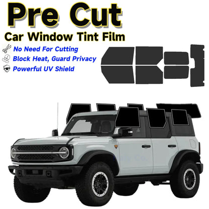 Precut Window Tint Kit for Ford Bronco 4-Door (2021–2025) | UV Block & Privacy Film