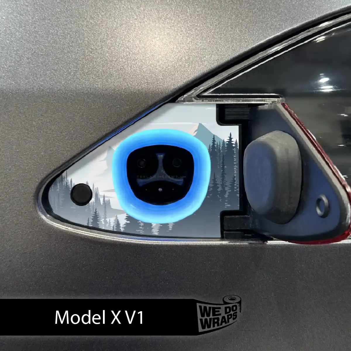 Alpine Retreat Tesla Charge Port Wrap | Model X