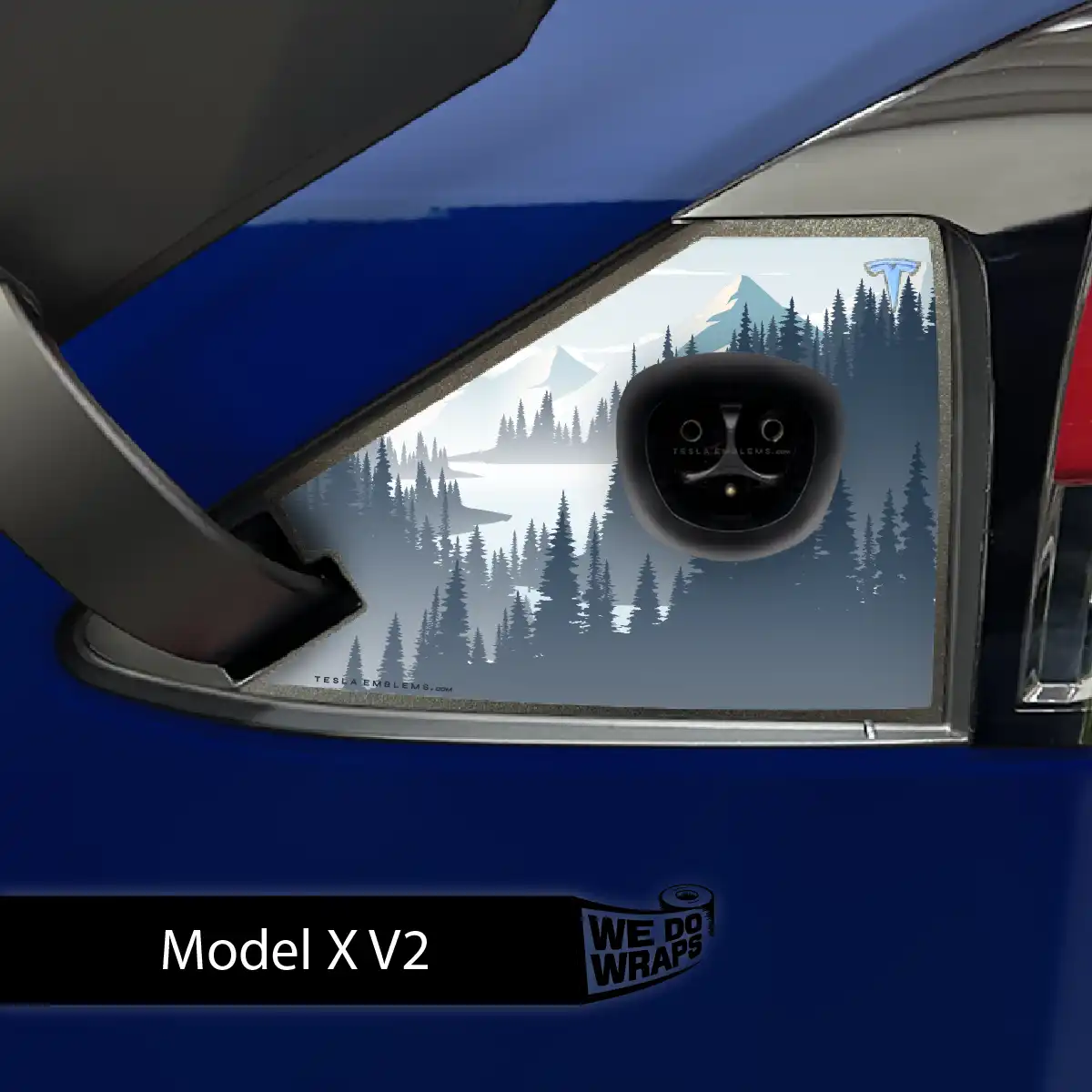 Alpine Retreat Tesla Charge Port Wrap | Model X
