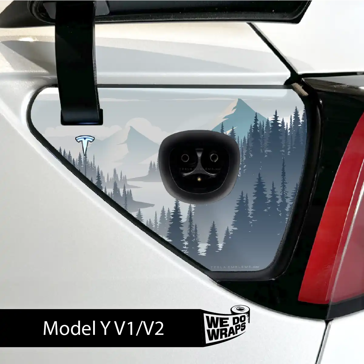 Alpine Retreat Tesla Charge Port Wrap | Model Y