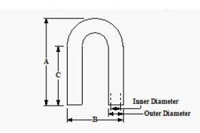 3.500" OD 14ga 180° Mandrel Bend - Polished OD - 6061 Aluminum - (5.250" CLR / 4.000" Legs)