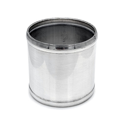 3.500" OD Aluminum Joiner with Bead Rolled Ends - Polished OD - 6061 Aluminum