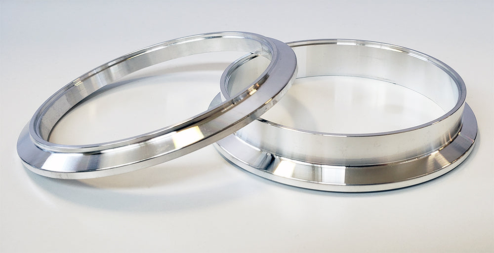 4.000" V-Band "Male + O-Ring" Flange (0.375" Overall Thickness) 6061 Aluminum