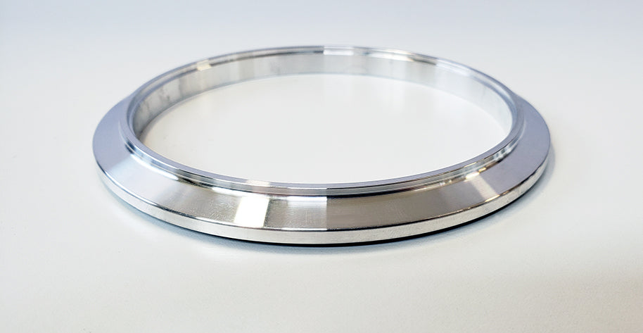 4.000" V-Band "Male + O-Ring" Flange (0.375" Overall Thickness) 6061 Aluminum