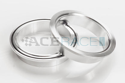 3.500" V-Band Assembly - Aluminum "Male + O-Ring/Female" Flanges, 304 Stainless Clamp