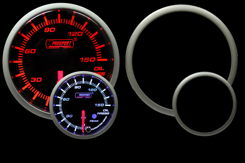 2-3/8" Amber/White Premium Oil Pressure Gauge