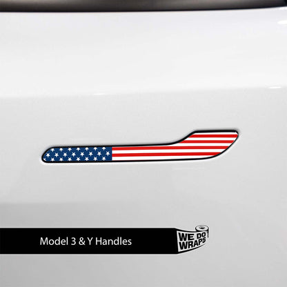 American Flag Tesla Door Handle Decals (4pcs)