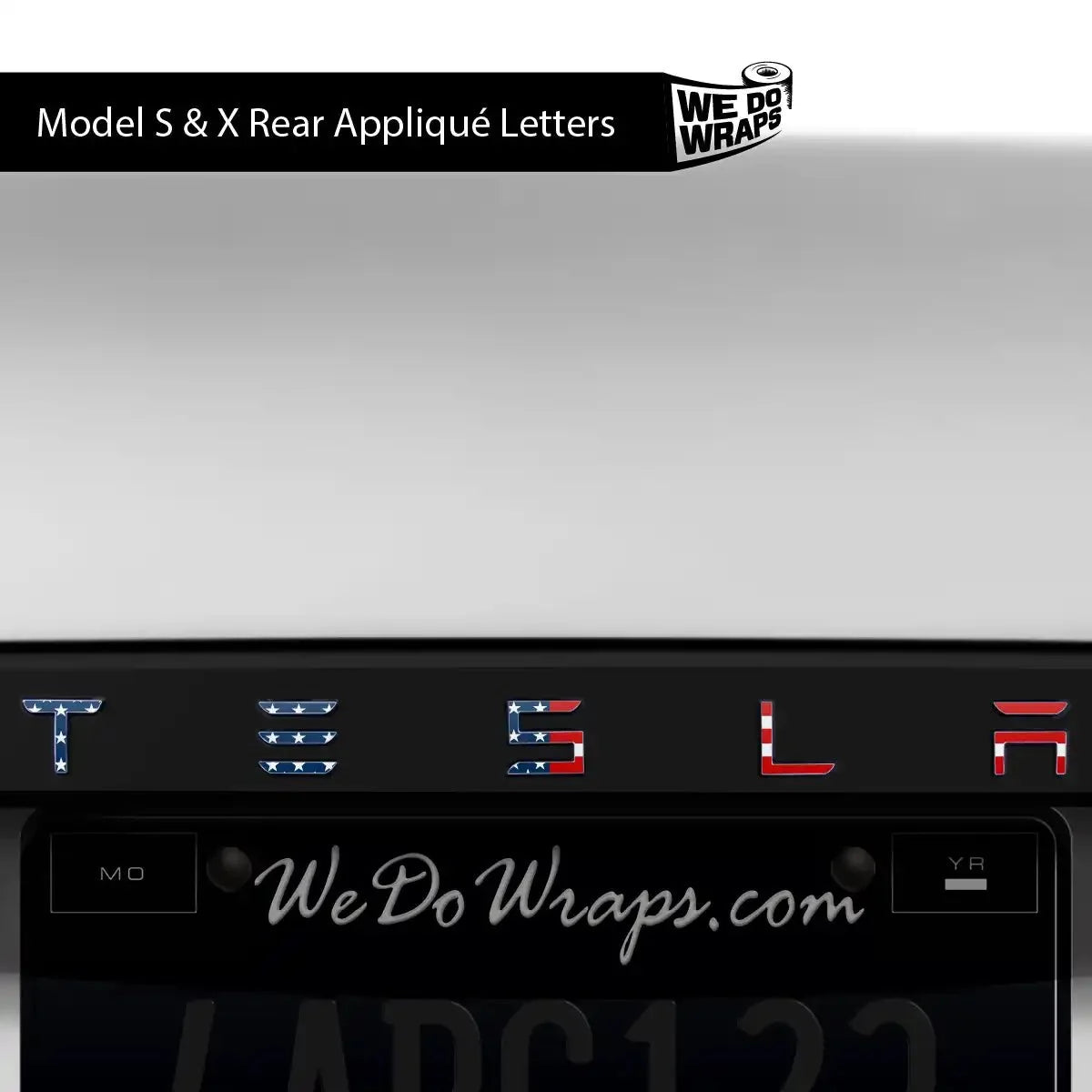 American Flag Tesla Emblem Decals (Front + Back) | Model X