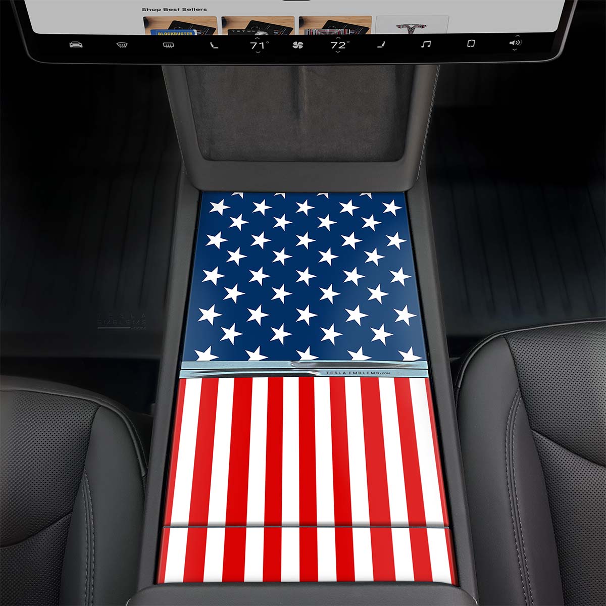 American Flag | Tesla Center Console Wrap Kit | Model 3 '24-26 Refresh