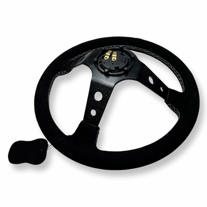 Suede Steering Wheel + Hub Adapter Kit For Subaru Impreza WRX STI Legacy Eclipse