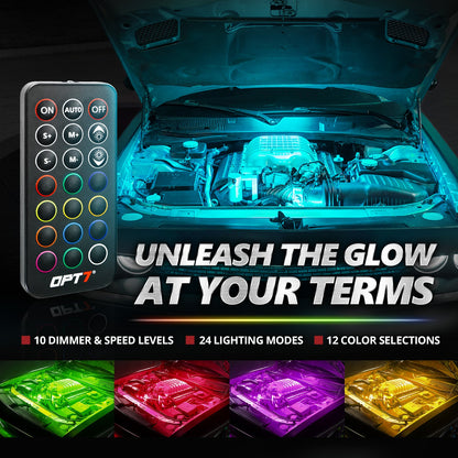 AURA PRO Under The Hood Bundle ( Interior LED Kit + Engine bay LED Kit + Grille LED Kit ) - Bluetooth Enabled APP
