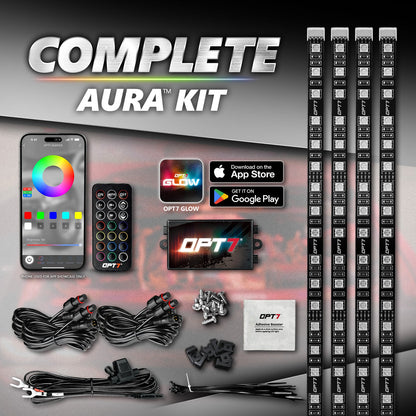 AURA PRO Engine Bay LED Lighting Kit ( 4 x 12-Inch or 4 x 24-Inch)  - Bluetooth Enabled APP Full Color Spectrum