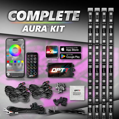 AURA PRO Engine Bay LED Lighting Kit ( 4 x 12-Inch or 4 x 24-Inch)  - Bluetooth Enabled APP Full Color Spectrum
