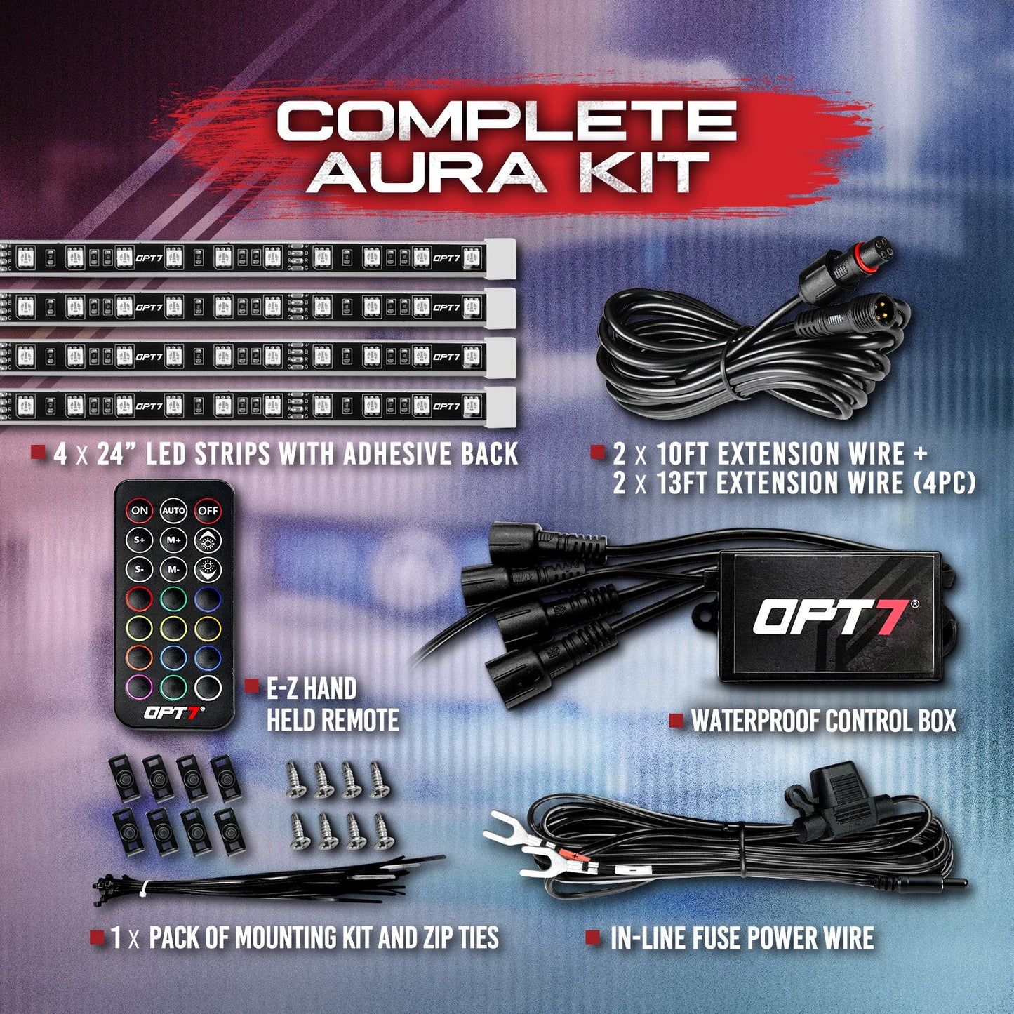 AURA LED Grille Lighting Kit Remote Control - Full Color Spectrum