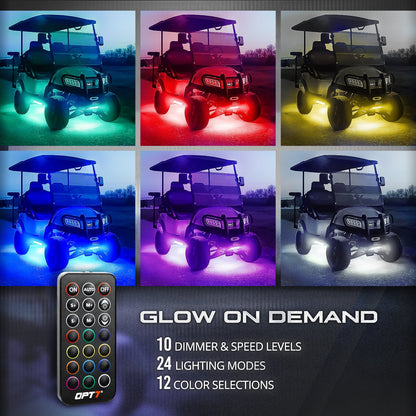 AURA PRO Golf Cart Flexible Underbody Glow LED Lighting Strip Kit - Bluetooth Enabled APP - Full Color Spectrum
