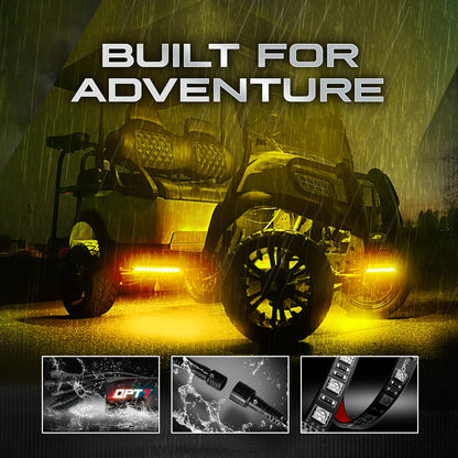 AURA PRO Golf Cart Flexible Underbody Glow LED Lighting Strip Kit - Bluetooth Enabled APP - Full Color Spectrum
