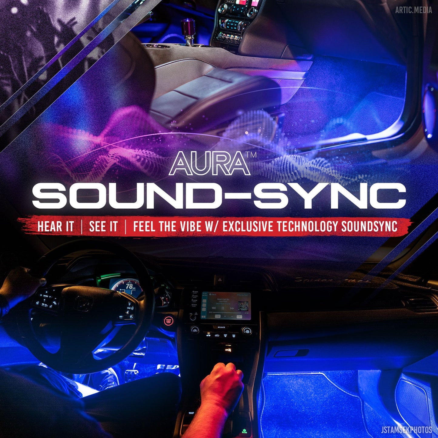 AURA LED Interior Ambient Lighting Kit - Remote Control Full Color Spectrum
