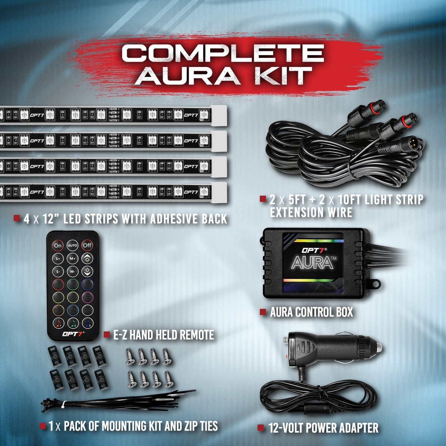 AURA LED Interior Ambient Lighting Kit - Remote Control Full Color Spectrum