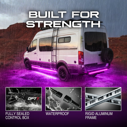 AURA Class B & B+ RV Camper Exterior LED Aluminum Underglow Lighting Kit - Wireless Remote Control Full Color Spectrum