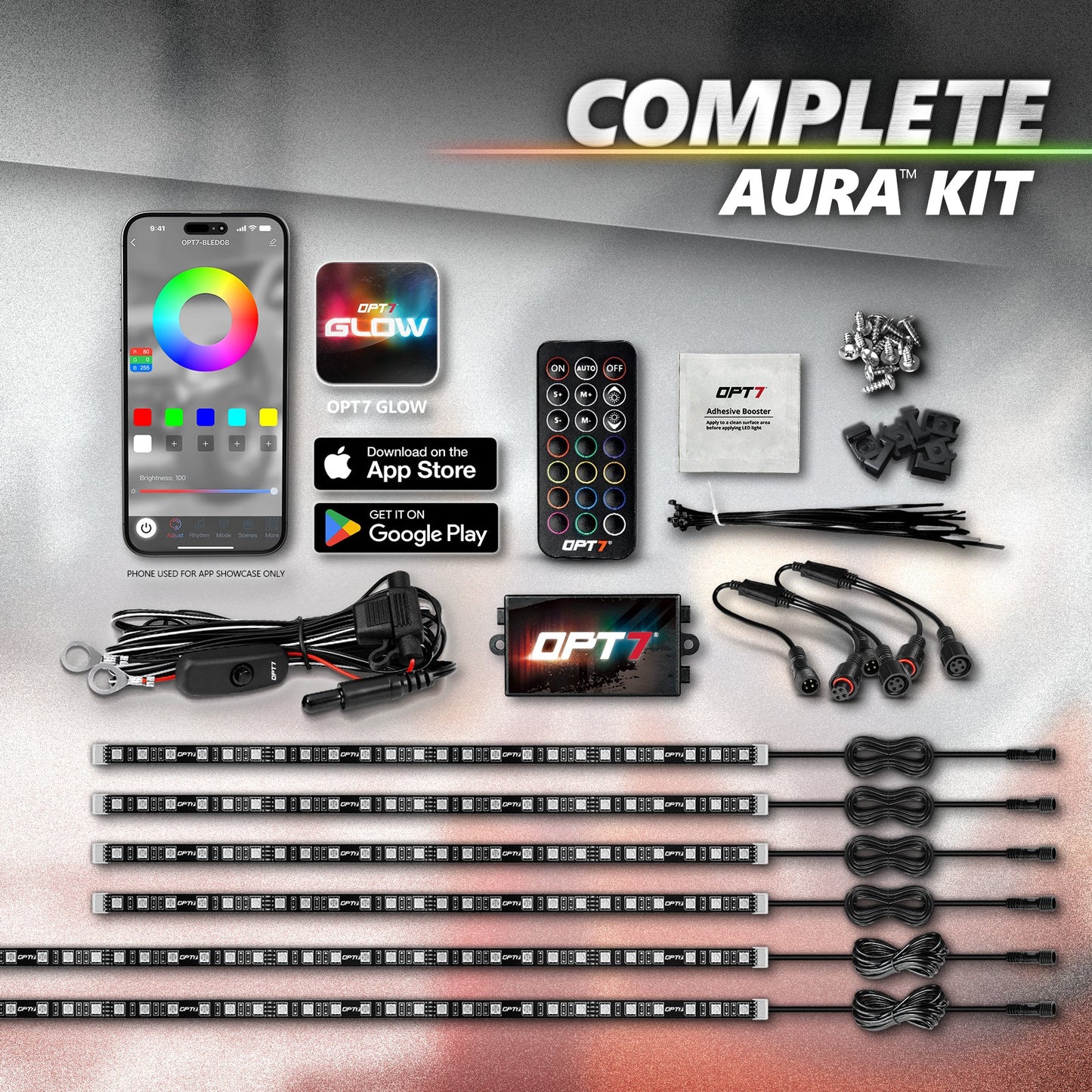 AURA PRO Snowmobile Underbody Glow LED Lighting Kit - Bluetooth Enabled APP - Full Color Spectrum