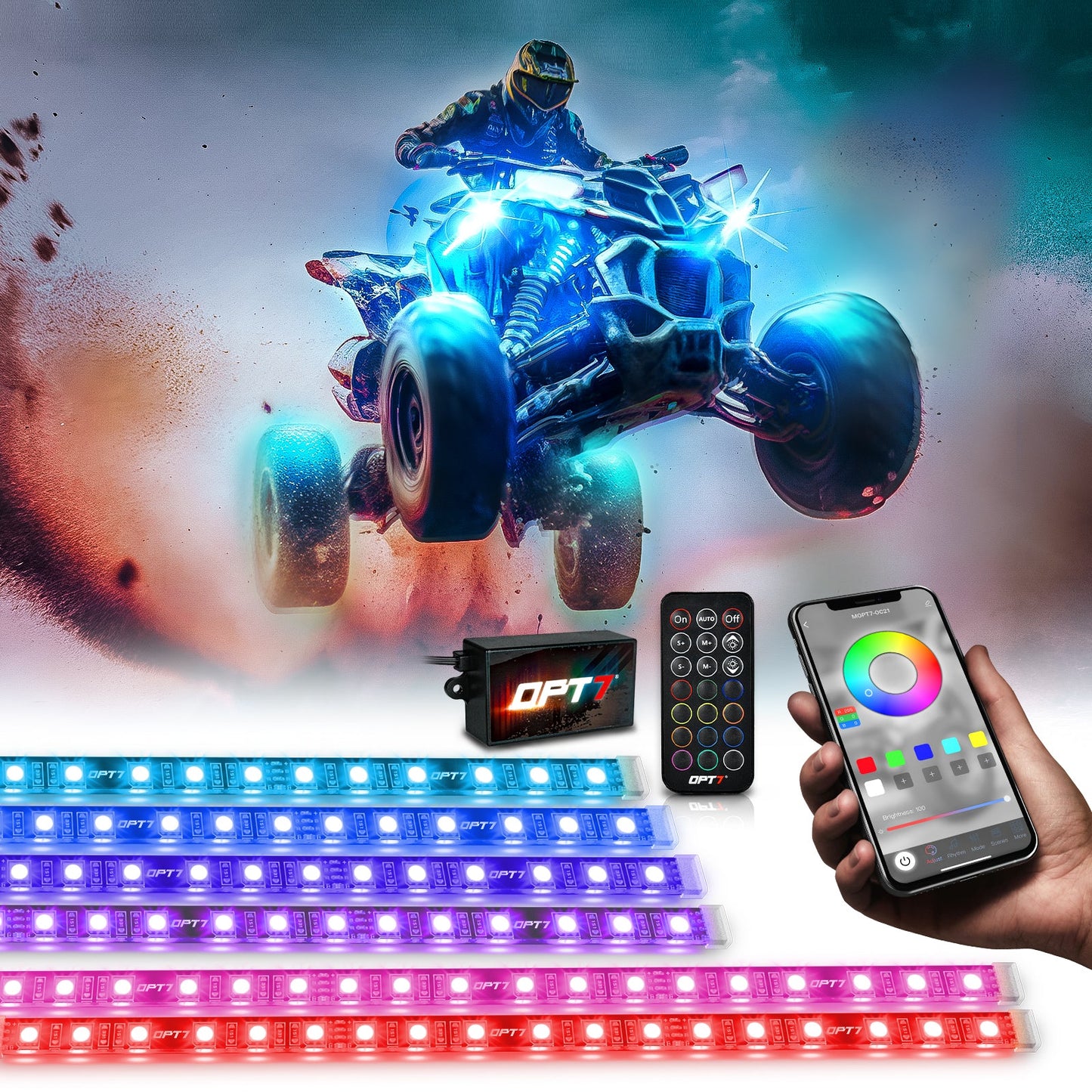 AURA PRO ATV-UTV Underbody Glow LED Lighting Kit - Bluetooth Enabled APP - Full Color Spectrum