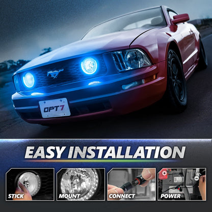 AURA 5th gen (S197) Mustang Bundle: RGB Halo O rings + Grille + Interior w- Bluetooth  APP and Remote Controlled