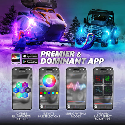 AURA PRO Snowmobile Underbody Glow LED Lighting Kit - Bluetooth Enabled APP - Full Color Spectrum
