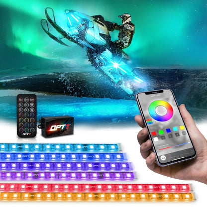 AURA PRO Snowmobile Underbody Glow LED Lighting Kit - Bluetooth Enabled APP - Full Color Spectrum