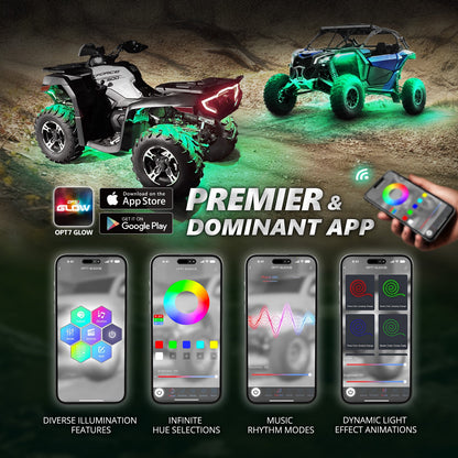 AURA PRO ATV-UTV Underbody Glow LED Lighting Kit - Bluetooth Enabled APP - Full Color Spectrum