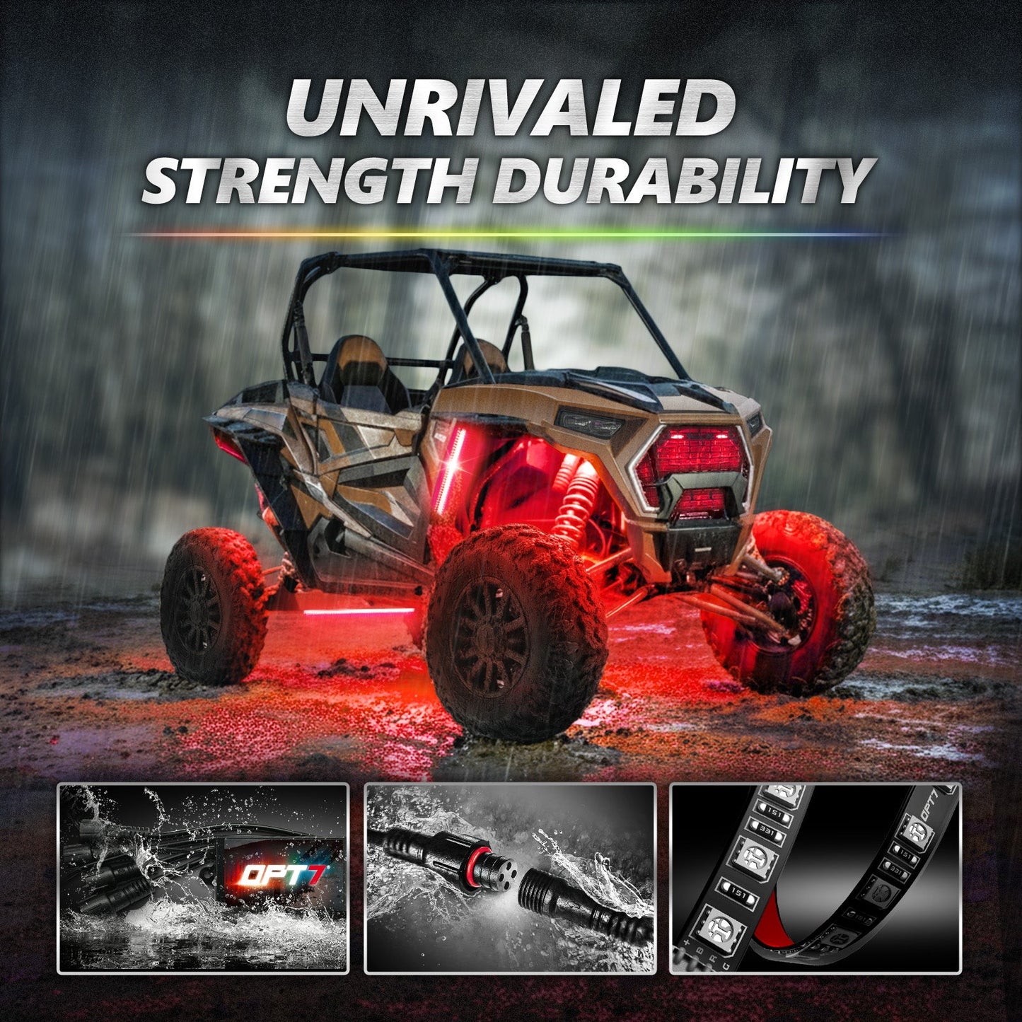 AURA PRO ATV-UTV Underbody Glow LED Lighting Kit - Bluetooth Enabled APP - Full Color Spectrum