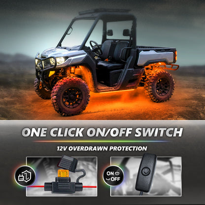 AURA PRO ATV-UTV Underbody Glow LED Lighting Kit - Bluetooth Enabled APP - Full Color Spectrum