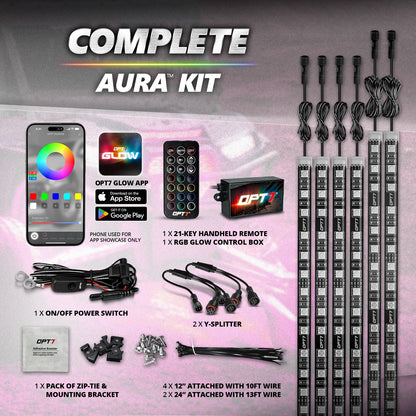AURA PRO ATV-UTV Underbody Glow LED Lighting Kit - Bluetooth Enabled APP - Full Color Spectrum