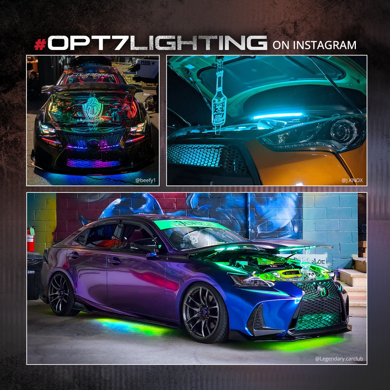 AURA PRO Engine Bay LED Lighting Kit ( 4 x 12-Inch or 4 x 24-Inch)  - Bluetooth Enabled APP Full Color Spectrum