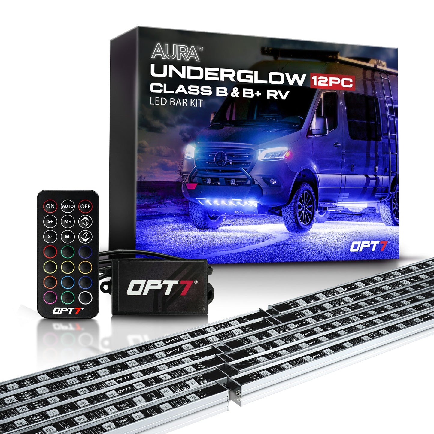 AURA Class B & B+ RV Camper LED Aluminum Underglow Lighting Kit - Wireless Remote Control Full Color Spectrum
