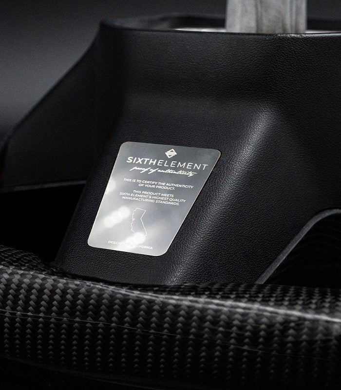Sixth Element TESLA MODEL Y / MODEL 3 ALCANTARA FLAT BOTTOM VANTABLACK DRY CARBON STEERING WHEEL