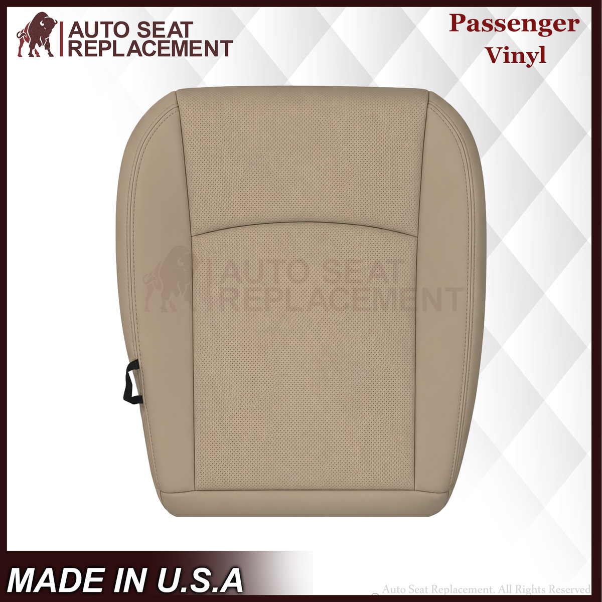 2013 - 2018 Dodge Ram 1500 2500 3500 Laramie Replacement Seat Cover in Light Frost “Tan" With Perforated Inserts: Choose From Variants
