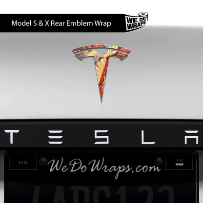 Autumn Foliage Tesla Emblem Decals (Front + Back) | Model S