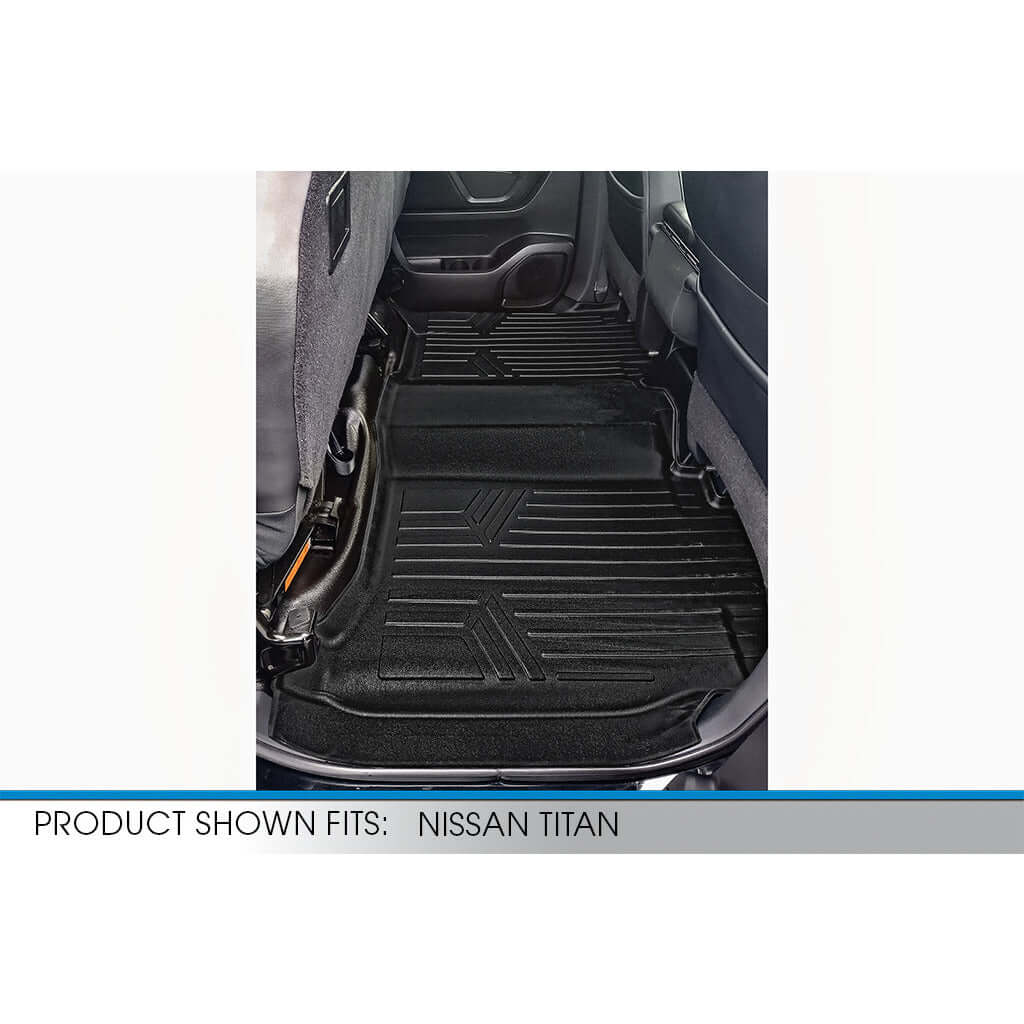 2017-2024 Nissan Titan Floor Liners | Crew Cab Models with 1st Row Bench Seat and Carpeted Flooring | SMARTLINER