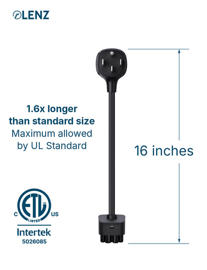 NEMA 14-50 Adapter Compatible with Tesla Gen 2 and Gen 3 Mobile Chargers Extended 16" Length