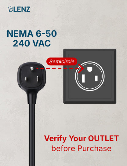 NEMA 6-50 Adapter Compatible with Tesla Gen 2 and Gen 3 Mobile Chargers Extended 16" Length
