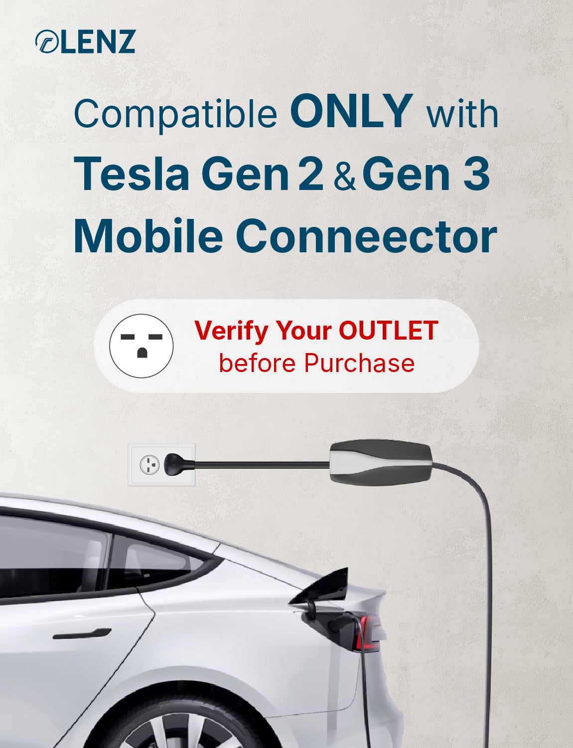 NEMA 6-15 Adapter Compatible with Tesla Gen 2 and Gen 3 Mobile Chargers Extended 14" Length