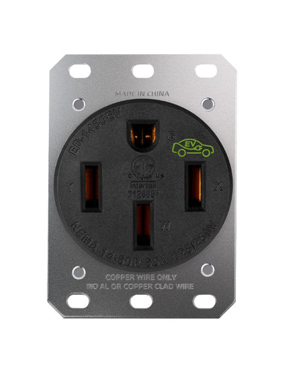 LENZ Heavy Duty NEMA 50 Amp 14-50R UL-Compliant Receptacle Outlet, Industrial Grade 250V, EV Charger Ready Heat Resistant Design for Electric Vehicles & RV Charging (Collective)