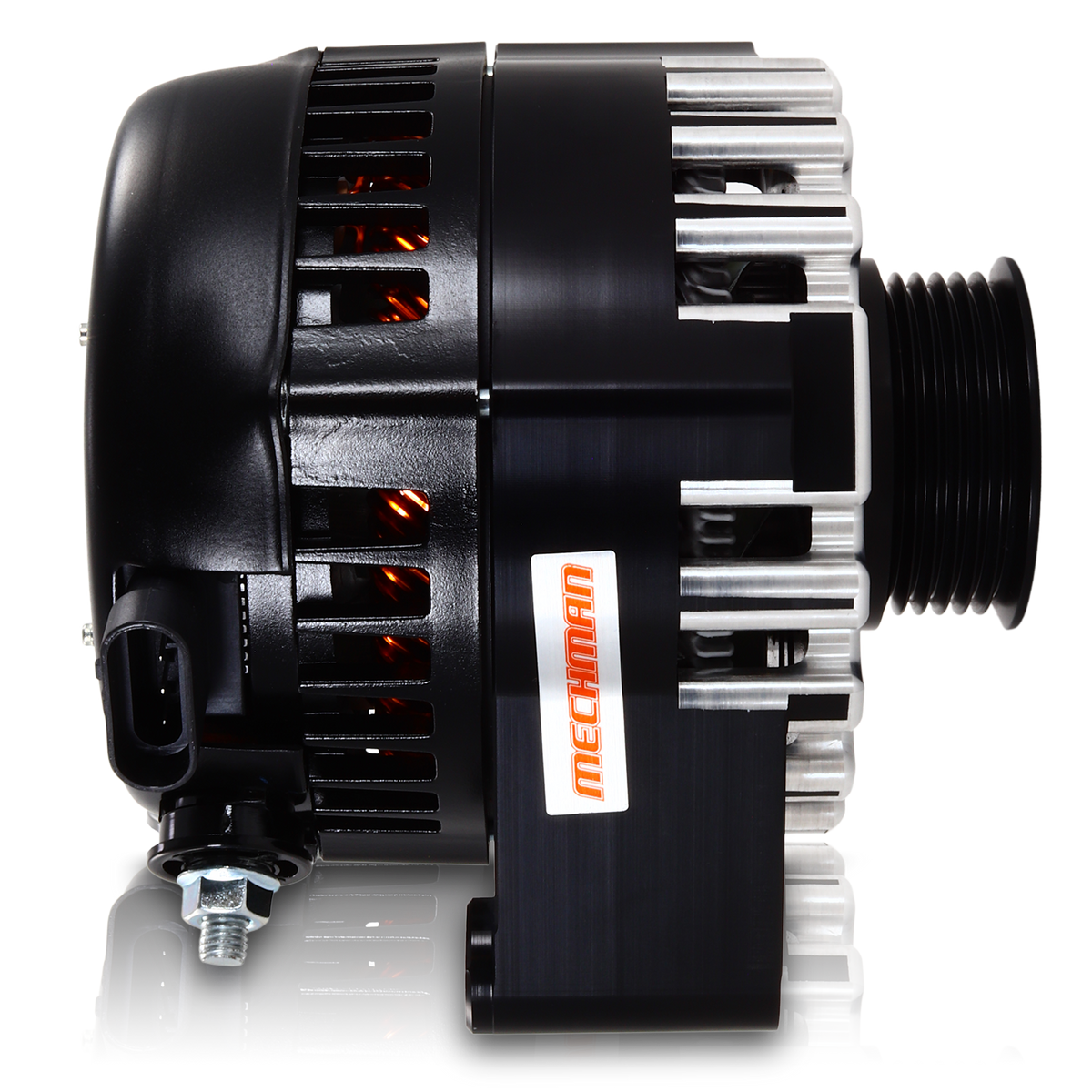 Mechman 240 Amp Billet Racing Alternator C5 / C6 Corvette 5.7L 6.2L - Black Anodized