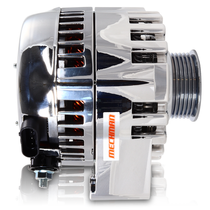 Mechman 170 Amp Billet Racing Alternator C5 / C6 Corvette 5.7L 6.2L - Chrome