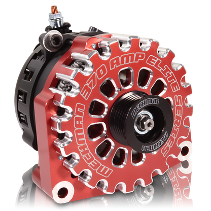 Mechman 370 Amp RVC Bypass High Output Alternator 2014+ Chevrolet GMC Cadillac - Red Billet