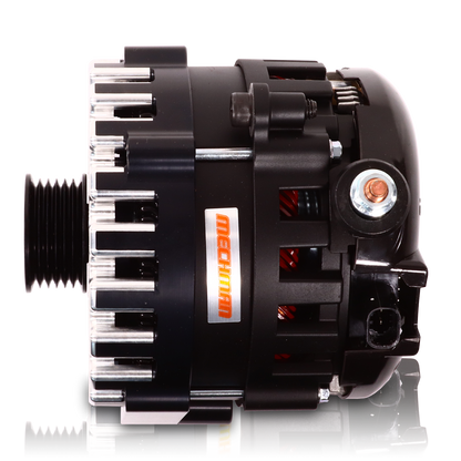 Mechman 370 Amp RVC Bypass High Output Alternator 2014+ Chevrolet GMC Cadillac - Black Billet