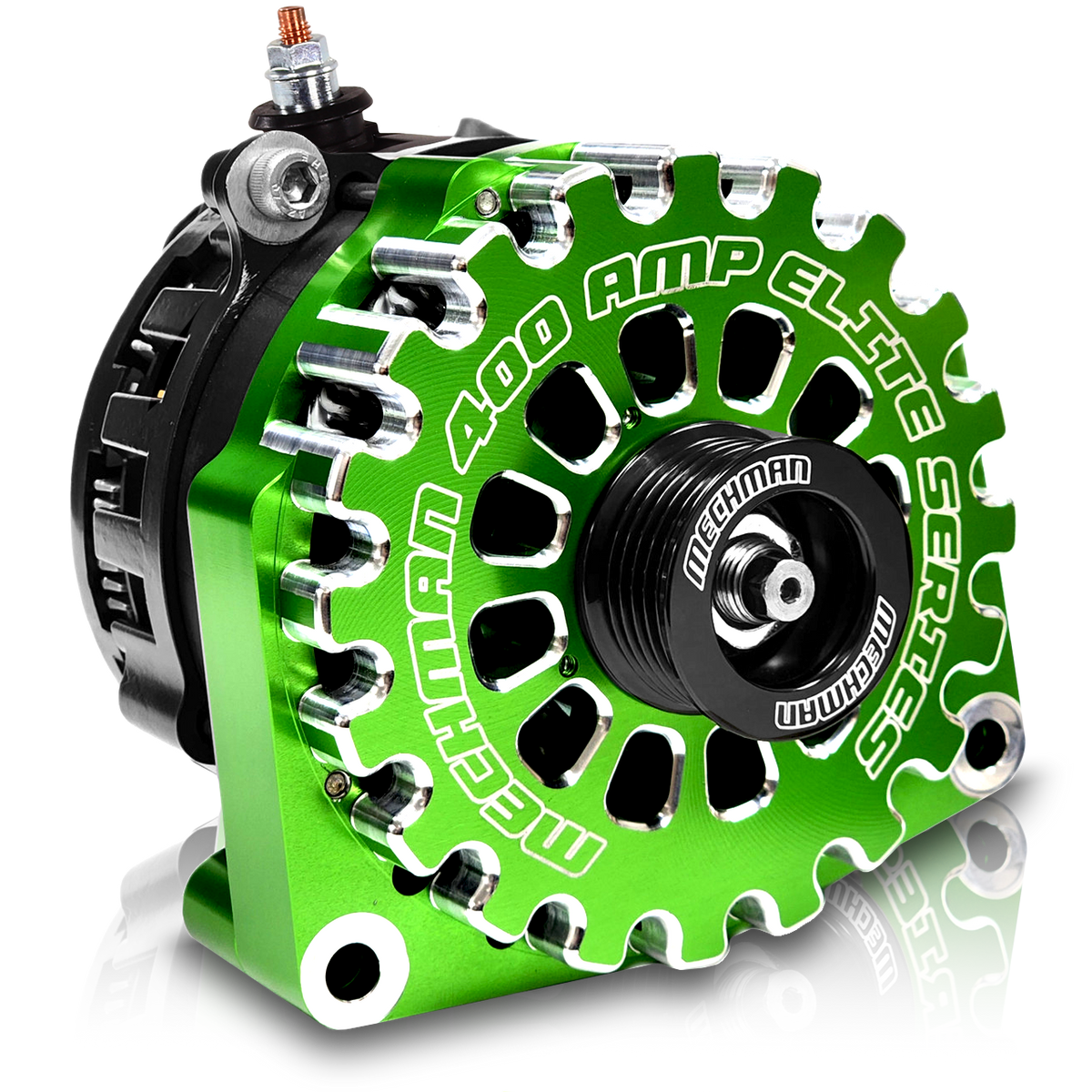 Mechman 400 Amp RVC Bypass High Output Alternator 2014+ Chevrolet GMC Cadillac - Green Billet