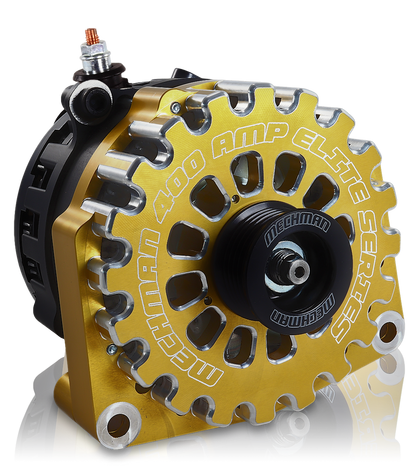 Mechman 400 Amp RVC Bypass High Output Alternator 2014+ Chevrolet GMC Cadillac - Yellow Billet